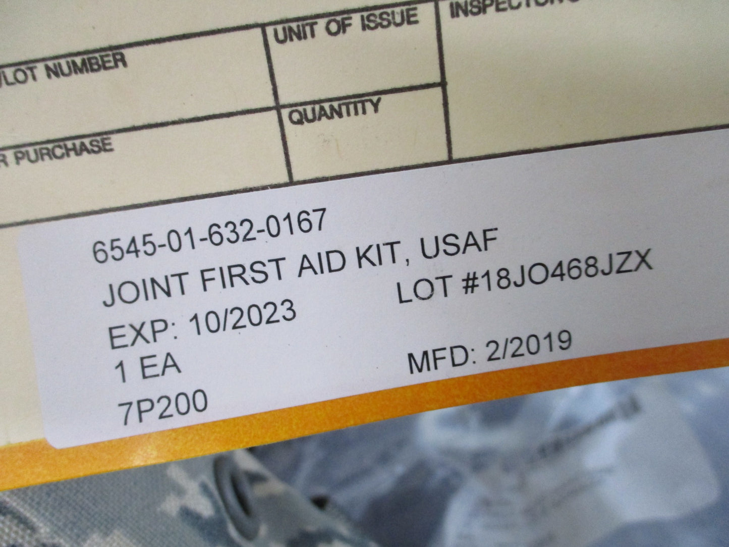 USAF FIRST AID KIT JFAK AIR FORCE CAT TOURNIQUET MEDICAL SUPPLY SET JOINT FORCE