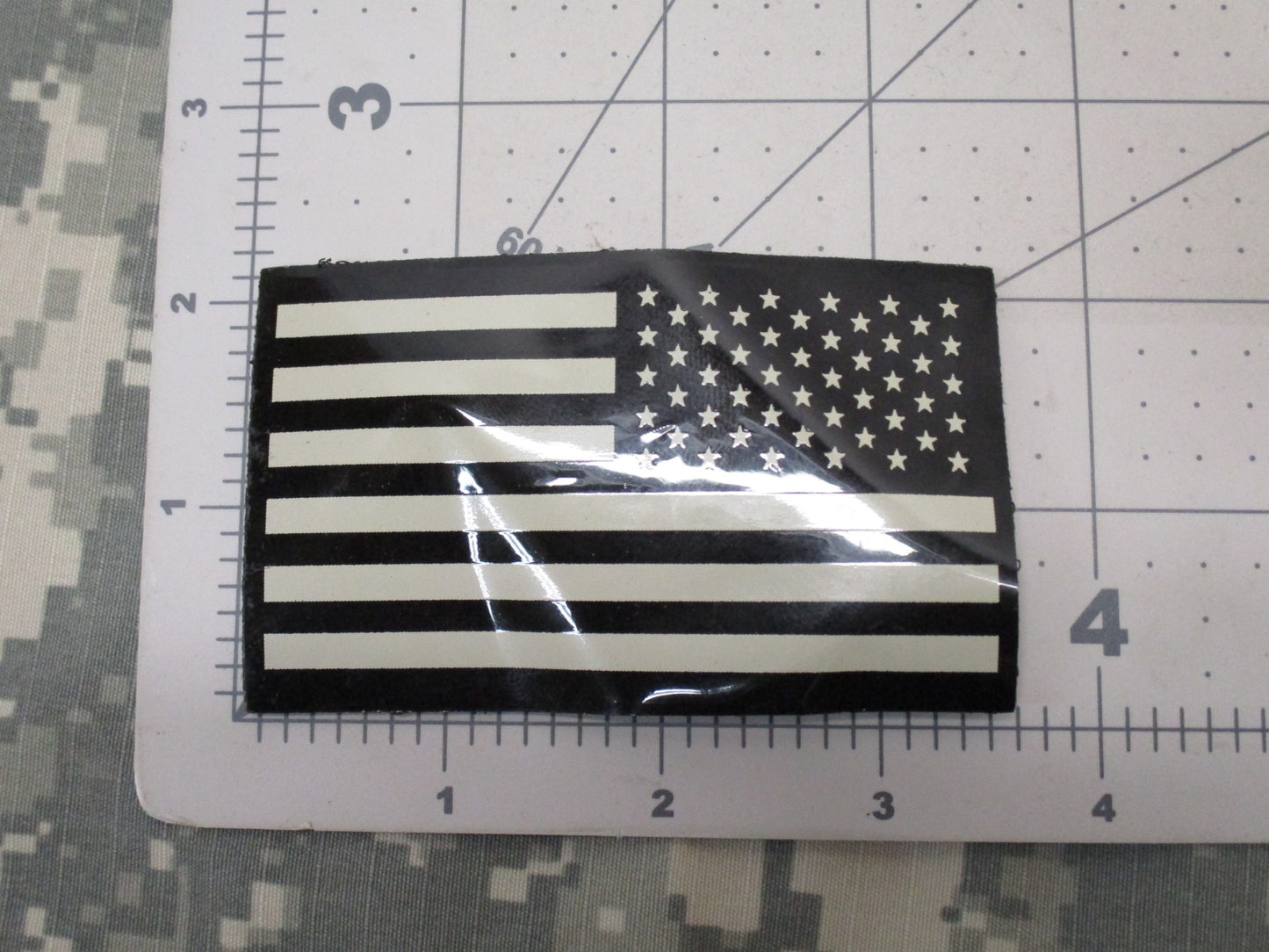 ARMY USGI REVERSE FACE AMERICAN FLAG PATCH IR USA INFRARED BLACK/WHITE 3.5"x2"